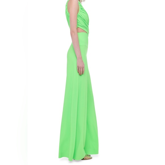 Norma Kamali ELEPHANT gaucho PANT neon green XL - Picture 5 of 6